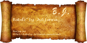 Babály Julianna névjegykártya